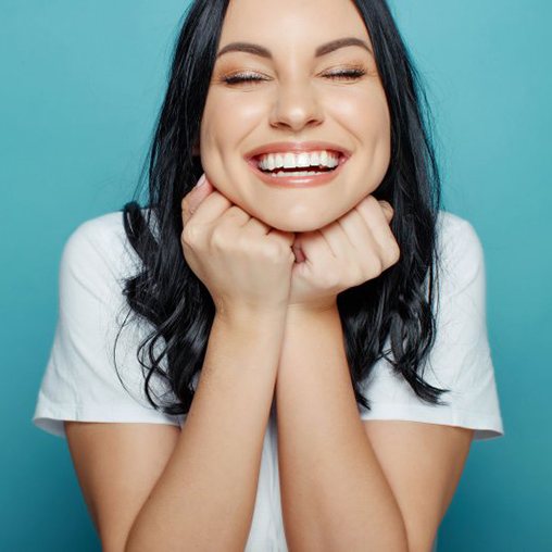 Lady smiles radiantly